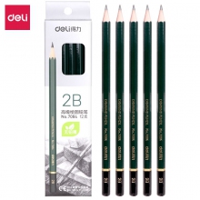 deli得力考试铅笔7084-2B安全考试铅笔 填涂答题卡铅笔 绘图铅笔 12支装