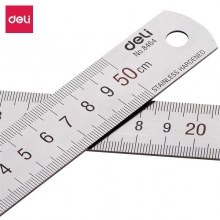 deli得力8464 50cm不锈钢直尺 测量绘图刻度尺子 带公式换算表