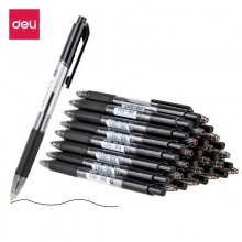 deli得力DL-S319 0.7mm英文专用低粘度圆珠笔 按动款子弹头中油笔 36支装