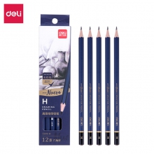deli得力高级美术绘图铅笔 学生素描速写铅笔S999-H 12支装