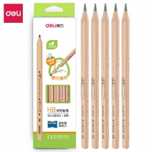 deli得力58124儿童学生木质HB粗杆书写铅笔 赠粗杆专用卷笔刀套装 6支/盒