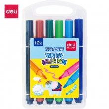 deli得力7062 12色彩可洗水彩笔 绚丽三角杆绘画笔