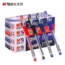 晨光(M&G)Q7 0.5mm黑色红色蓝色墨蓝色中性笔经典拔盖子弹头签字笔办公水笔 MG-6102替...