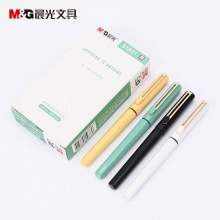 晨光(M&G)ARPB1801黑色中性笔0.5mm直液式全针管签字笔 初色系列水笔 12支装
