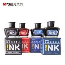晨光(M&G)AICW9001 60ml高级墨水 蓝黑色碳素红色大容量不堵钢笔墨水 6瓶装