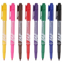 晨光(M&G)M10 APMV7401/7402 8色12色小双头油性记号笔 标记笔 多色水笔彩色笔