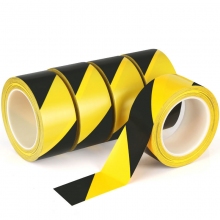 国信牌48mm*30m黄黑PVC警示贴地胶带 黑黄警戒标识斑马胶带划线隔离胶带 5卷装