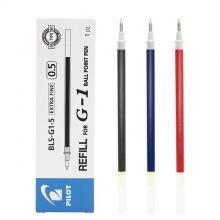 日本百乐(PILOT)BLS-G1-5 0.5mm黑蓝红色中性笔替芯签字笔水笔笔芯 12支装