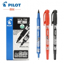 日本百乐(PILOT)SCA-TM油性小双头记号笔马克笔 儿童绘画标记彩色速干笔 12支装