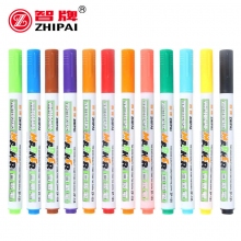 智牌(ZHI PAI)ZP-125细杆水性可擦小白板笔 彩色黑板笔画板笔写字板书写笔 10支装