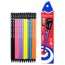 马可(MARCO)D9008 HB无铅毒铅笔 黑木时尚多彩三角笔杆书写字铅笔 12支*2盒装
