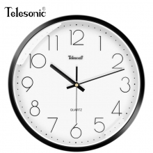 天王星(Telesonic)12英寸/30cm S9651客厅创意钟表 现代简约静音钟时尚个性立体时...