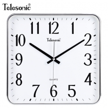 天王星(Telesonic)13英寸Q0677客厅创意钟表 现代简约静音钟时尚个性3D立体方形时钟