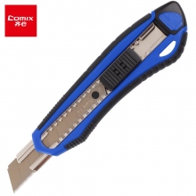 齐心(Comix)B2834 18mm大号舒适自锁软胶护手金属护套美工刀壁纸刀裁纸刀