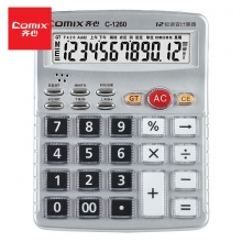 齐心(Comix)C-1260中号真人发音计算器 财务水晶大键盘商务办公经典语音王可调节角度