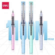 得力S658 0.5mm直液式全针管中性笔考试笔宝珠笔签字笔水笔12支装