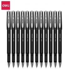 deli得力S30 0.5mm磨砂质感中性笔 签字笔 碳素笔水笔12支装