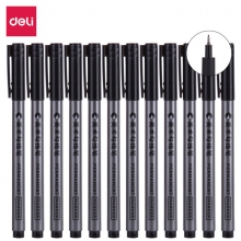 得力S566 0.5mm油性记号笔 美术专用勾线笔描边笔 12支装