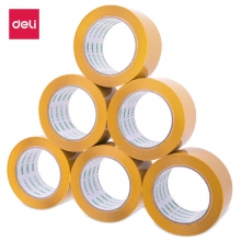 得力30238 48mm*60y*50um米黄色封箱胶带4.8厘米打包胶带 6卷装