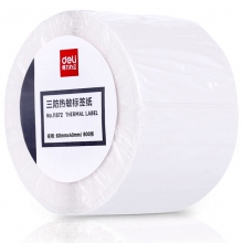 deli得力60*40mm三防热敏标签纸 11872不干胶条码纸标签纸 条码打印纸 800张/卷
