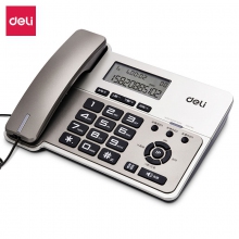 deli得力796来电显示电话机 办公家用横式大屏 三组亲情号一键呼叫座机