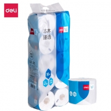 deli得力WJ3275-01本木甄选3层275段卷筒式卫生纸 原木浆家庭装酒店卫生间厕纸有芯卷纸 ...