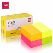 deli得力9084 76*51mm荧光彩色记事贴/备忘留言纸/便利贴/标签纸/便签纸/百事贴/N次...