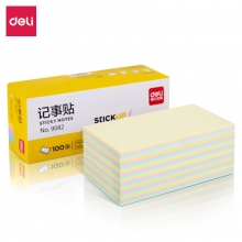 deli得力9082 76*76mm 4色记事贴/备忘留言纸/便利贴/标签纸/便签纸/百事贴/N次贴...