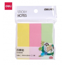 deli得力66306 76*25mm 3条记事贴/便利贴/标签纸便签纸/便签纸/便利贴/便签本 1...