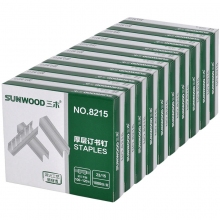 三木(SUNWOOD)8215 23/15厚层订书钉订书针 可装订100-120页 1000枚/盒*...