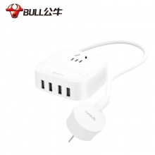 公牛(BULL)GN-U201T 全长1.5米防过充USB插座 智能定时充电2-10小时定时4USB...