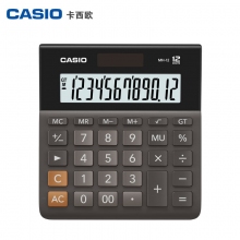 卡西欧(CASIO)MH-12 小型12位双电源超宽计算器