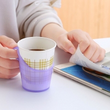 加厚一次性纸杯子杯托加硬塑料茶托杯架隔热托环保透明水杯杯座 6个/包