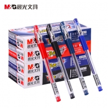 晨光(M&G)Q7 0.5mm黑色红色蓝色墨蓝色中性笔经典拔盖子弹头签字笔办公水笔 MG-6102替...