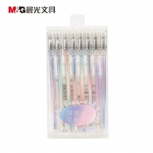 晨光(M&G)AGP67128 0.5mm8色彩色中性笔 多色子弹头插拔彩色签字笔手账笔闪光水笔 8...