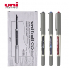 日本三菱(Uni)UB-157 0.7mm黑蓝红色直液式中性笔签字笔水笔耐水子弹头走珠笔 12支装