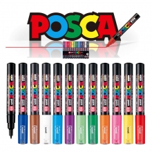 日本三菱(Uni)POSCA PC-1M 6色/7色/8色/12色(极细0.7mm)水溶性彩色记号笔...