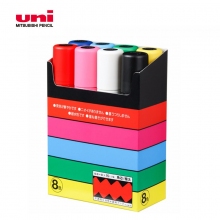 日本三菱(Uni)POSCA PC-17K 8色(极太方头15mm)水溶性彩色记号笔多色POP笔广告...