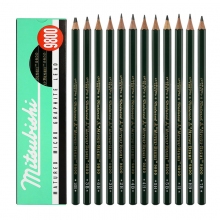 日本三菱(Uni)9800美术素描铅笔 学生绘图书写速写铅笔 12支装