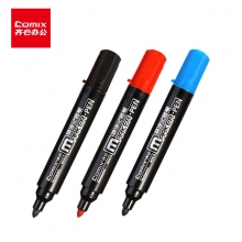 齐心(Comix)MK818黑色蓝色红色粗头单头物流油性记号笔大头笔勾线笔绘画笔 12支/盒