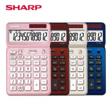 夏普(SHARP)EL-VN82中型多色可选摇头台式计算机 彩色商务会计时尚双电源计算器