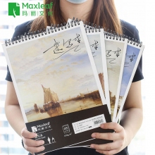 玛丽(Maxleaf)A4/16K清颂白卡线环速写本 上翻竖翻空白手绘速写纸速写本子