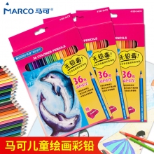 马可(MARCO)D4100油性彩铅笔12色/24色/36色六角杆书写办公手绘图画填色儿童学生彩色铅...