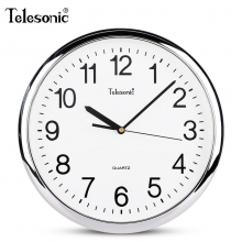 天王星(Telesonic)12英寸/30cm S9712客厅创意钟表 现代简约静音钟时尚个性3D立...