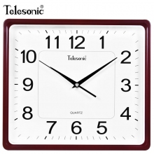 天王星(Telesonic)14英寸Q5615-2客厅创意钟表 现代简约静音钟时尚个性3D立体方形时...