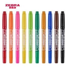 日本斑马(ZEBRA)YYTS5 MO-120-MC速干油性小双头记号笔 10支装