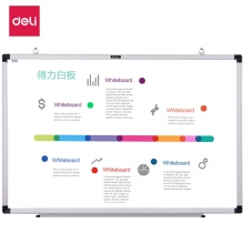 得力7854 900*600mm单面悬挂式磁性白板 办公会议磁性挂墙白板